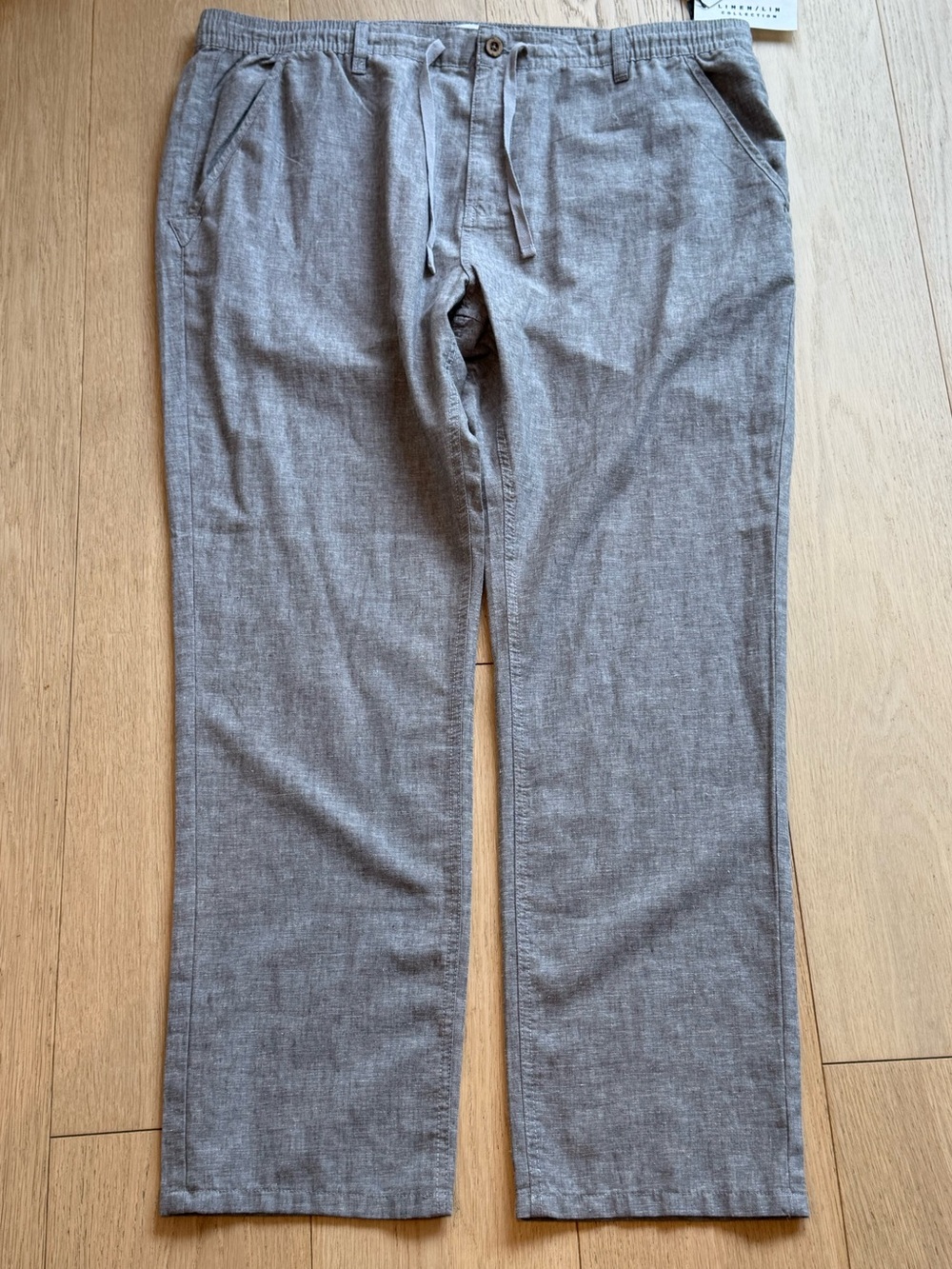 Projek Raw Men’s Grey Linen Cotton Drawstring Pants NWT Casual Trousers Luxury
